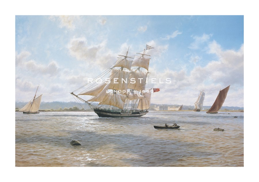 Steven Dews Hand Numbered Limited Edition Print on Paper :"The Whaler Phoenix off Greenwich"