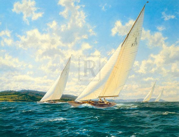 Steven Dews Hand Numbered Limited Edition Print on Paper :"8 Metres racing off the West Solent"
