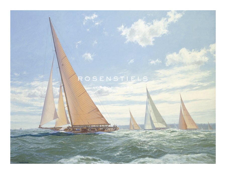 Steven Dews Hand Numbered Limited Edition Print on Paper :"Cambria Racing With 12 Meters"