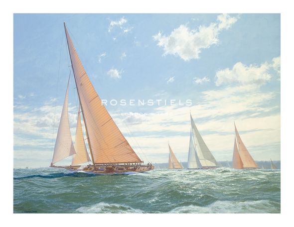 Steven Dews Hand Numbered Limited Edition Print on Paper :"Cambria Racing With 12 Meters"
