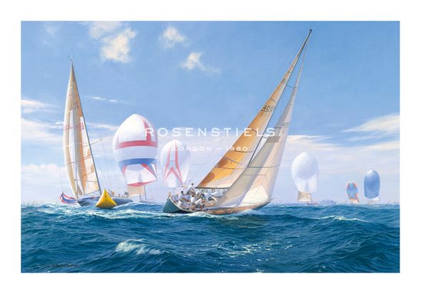Steven Dews Hand Numbered Limited Edition Print on Paper :"NY40s Racing off Rhode Island"