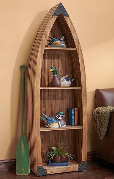 Rustic Lodge Display Case:"Canoe Shelf"