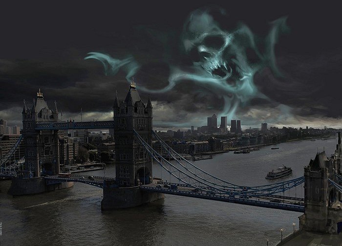 Stuart Craig Limited Edition Canvas Giclee:"Dark Mark Over London"