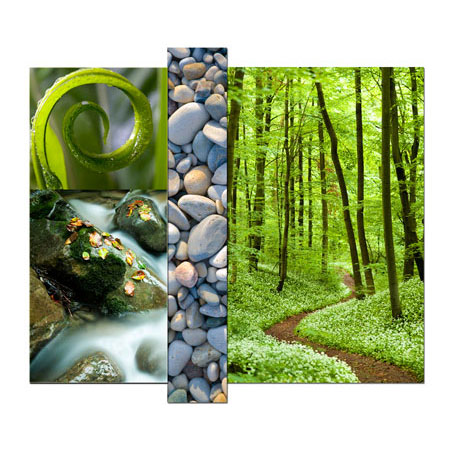 Studio EL Collection Limited Edition Ready to Hang Giclee on Acrylic Aluminum and Canvas: "Zen Landscape VIII"