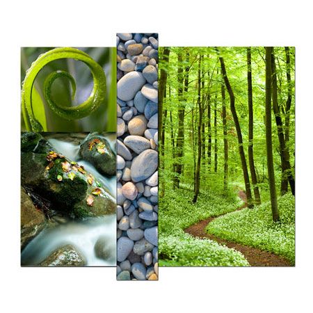 Studio EL Collection Limited Edition Ready to Hang Giclee on Acrylic Aluminum and Canvas: "Zen Landscape VIII"