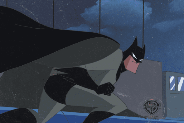 Superman The Animated Series Original Production Cel on Original Backround: "Batman"