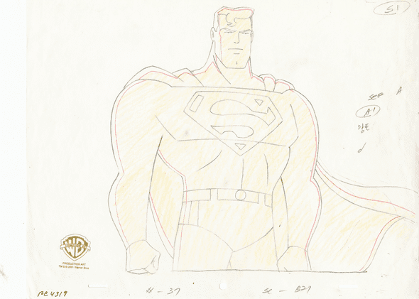 Superman the Animated Series Original Production Drawing: "Superman"