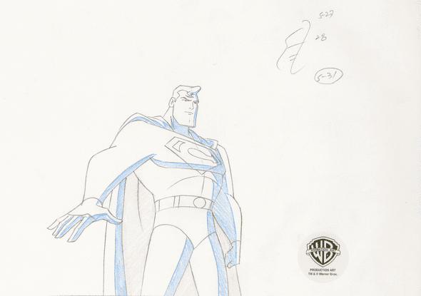 Superman the Animated Series Original Production Drawing: "Superman"