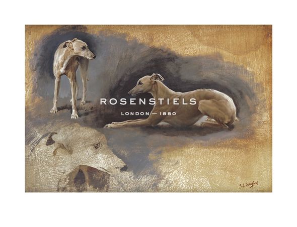 Susan Crawford Hand Numbered Limited Edition Print on Paper :"Whippets"