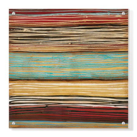 Susan Hayes Limited Edition Ready to Hang Giclee on Clear Acrylic: "Seaside Stripes II"