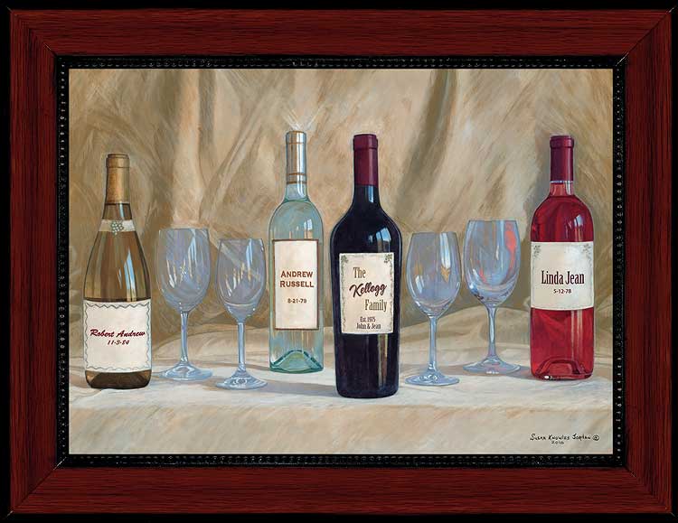 Susan Knowles Jordan Open Edition: "4-Bottle Personalized Canvas"