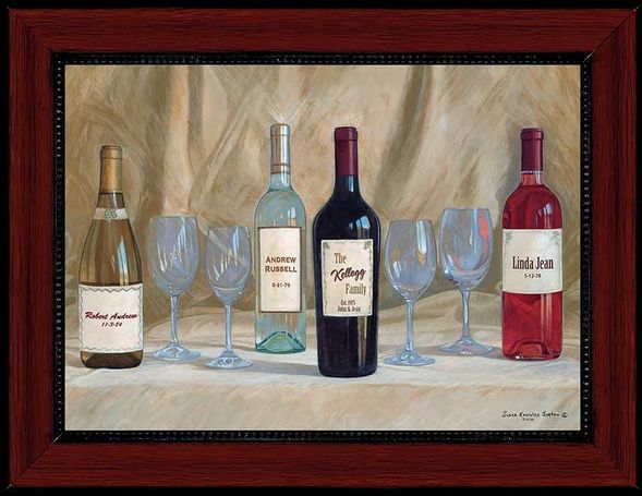 Susan Knowles Jordan Open Edition: "4-Bottle Personalized Canvas"