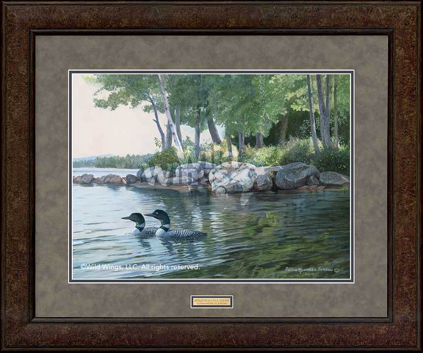 Susan Knowles Open Edition GNA Premium Framed Print: "Reflection Cove-Loons"
