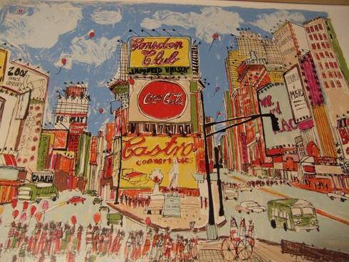 Susan Meisel Serigraph on Paper: "Times Square" Susan Meisel Serigraph on Paper: "Times Square"