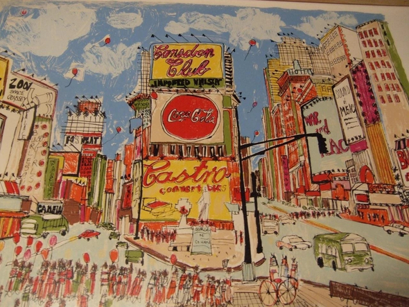 Susan Meisel Serigraph on Paper: "Times Square"