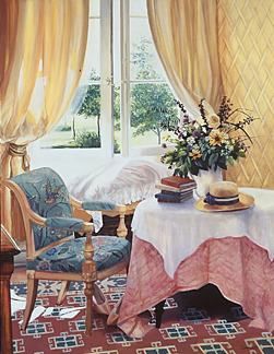 Susan Rios Handsigned and Numbered Limited Edition Hand-Pulled Serigraph on Paper: "A Remarkable Afternoon"