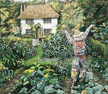 Susan Rios Handsigned and Numbered Limited Edition Hand-Pulled Serigraph on Paper: "Grampa's House"