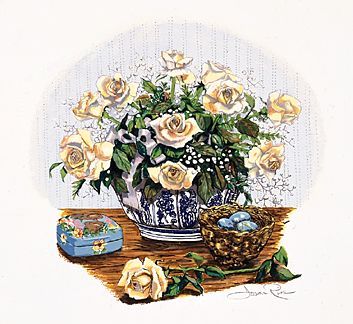 Susan Rios Handsigned and Numbered Limited Edition Hand-Pulled Serigraph on Paper: "Mother's Day"