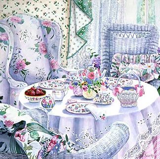 Susan Rios Handsigned and Numbered Limited Edition Hand-Pulled Serigraph on Paper: "Olivia's Place"