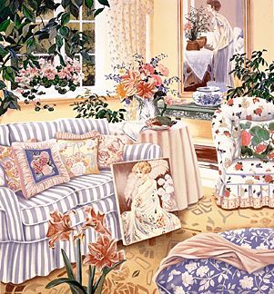Susan Rios Handsigned and Numbered Limited Edition Hand-Pulled Serigraph on Paper: "The New Arrangement"