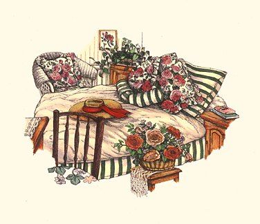 Susan Rios Handsigned and Numbered Limited Edition Hand-Pulled Serigraph on Paper: "The Rose Room"