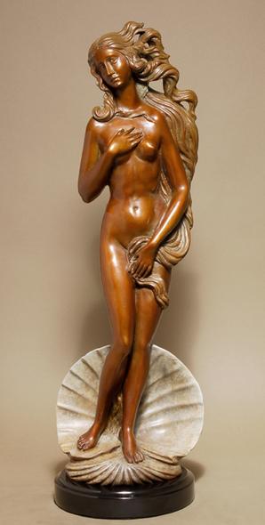 Sutton Handcrafted Solid Bronze Sculpture: "Birth of Venus"