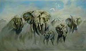 Sydney Taylor Hand Signed Publisher Proof Lithograph:"Dusting Elephants"