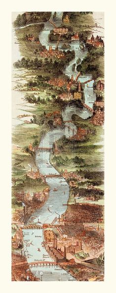 T M Baynes Hand Numbered Limited Edition Print on Paper :"River Thames - From Eton to Nore I"