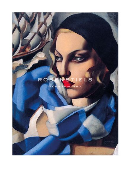 Tamara de Lempicka Hand Numbered Limited Edition Print on Paper :"The Blue Scarf"