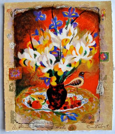 Tanya Wissotsky And Alexander Galtchansky Hand Signed Limited Edition Serigraph:"The Wagtail"