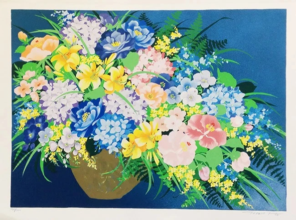 TATSUO ITO Artist Signed Limited Edition Serigraph Print: "BOUQUET"