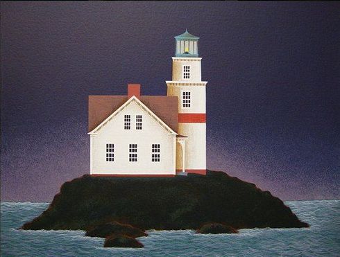 Ted Jeremenko Artist Signed Limited Edition Deluxe Serigraph on Paper:"Night Beacon"