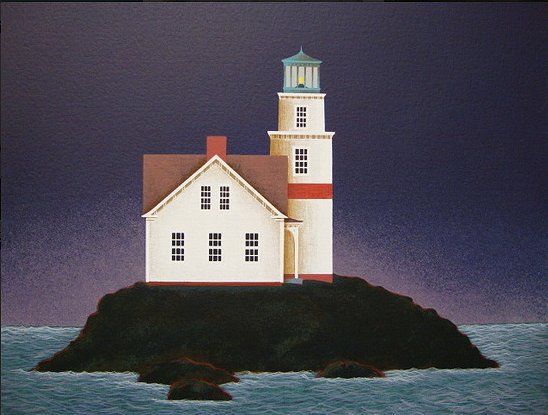 Ted Jeremenko Artist Signed Limited Edition Deluxe Serigraph on Paper:"Night Beacon"