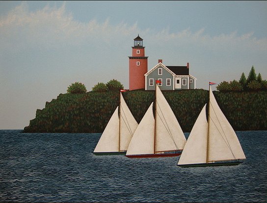 Ted Jeremenko Artist Signed Limited Edition Serigraph on Paper:"Morning Sail"