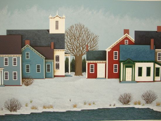 Ted Jeremenko Artist Signed Limited Edition Serigraph on Paper:"First Snow "