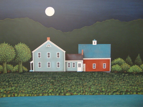 Ted Jeremenko Artist Signed Limited Edition Serigraph on Paper:"Full Moon"