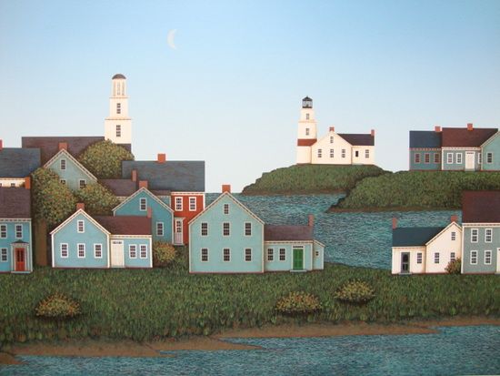 Ted Jeremenko Artist Signed Limited Edition Serigraph on Paper:"On The Bay"