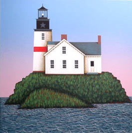 Ted Jeremenko Artist Signed Limited Edition Serigraph on Paper:"Star Lighthouse"