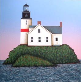 Ted Jeremenko Artist Signed Limited Edition Serigraph on Paper:"Star Lighthouse"