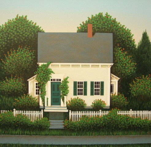 Ted Jeremenko Artist Signed Limited Edition Serigraph on Paper:"Ivy Cottage "