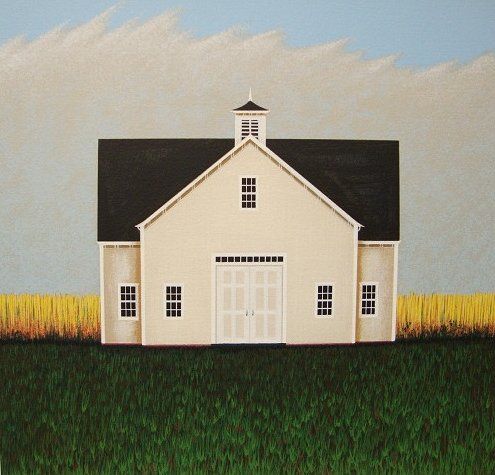 Ted Jeremenko Artist Signed Limited Edition Serigraph on Paper:"White Barn"