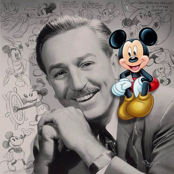 Tim Rogerson Signed Disney Ltd Ed Gallery Wrap Canvas:"It All Started with a Mouse"