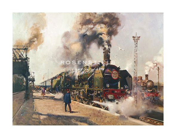 Terence Cuneo Hand Numbered Limited Edition Print on Paper :"The Golden Arrow (La Fleche d'Or)"