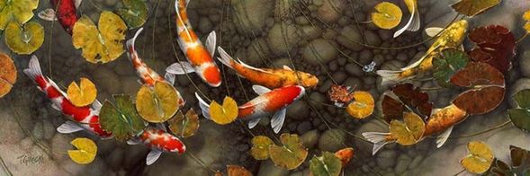 Terry Gilecki Hand Signed Oversized Limited Edition Embellished Giclee on Canvas:"Turning Colors"