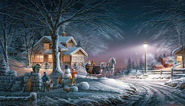 Terry Redlin 2007 S/N Limited Edition Paper Lithograph:"Winter Wonderland"