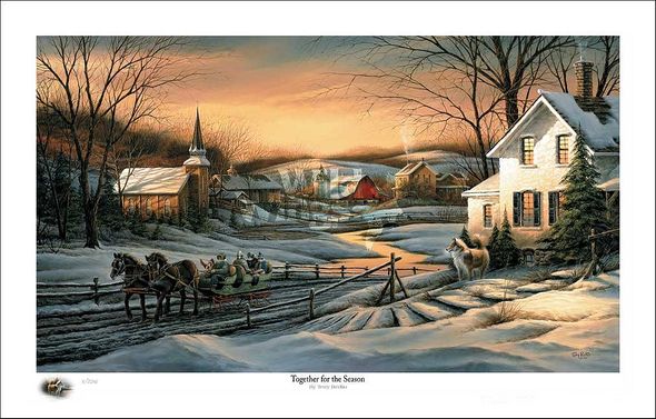 Terry Redlin 2016 Holiday Limited Edition Print:"Together for the Season"