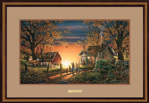 Terry Redlin Elite Edition Walnut Framed Print: "Morning Suprise"
