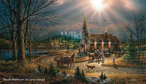 Terry Redlin Encore Canvas Art:"God Shed His Grace on Thee"
