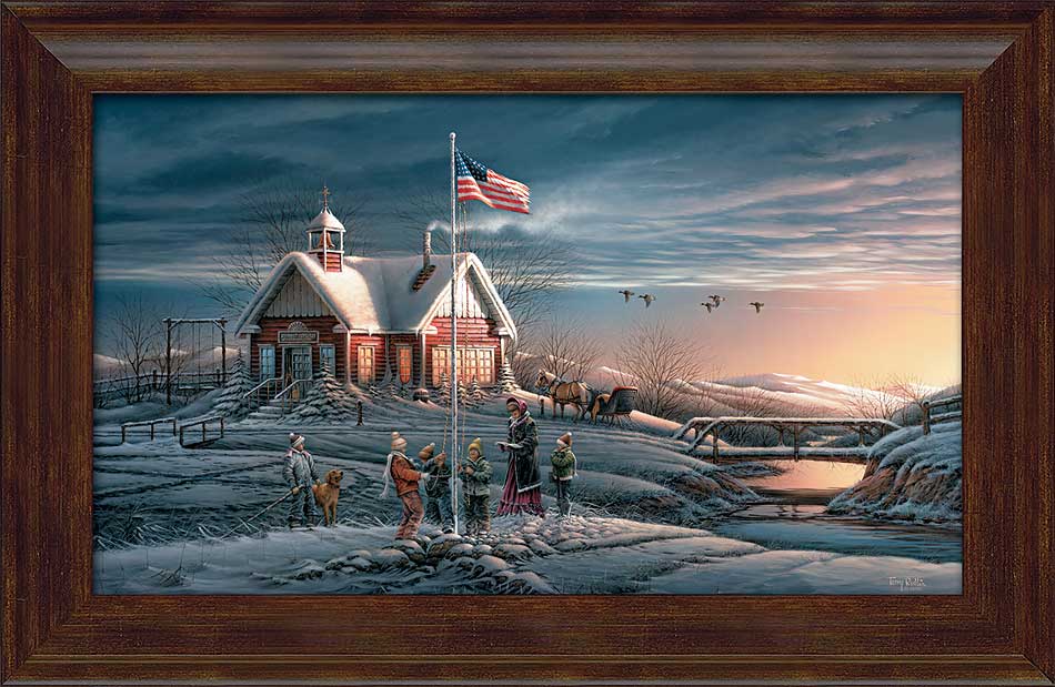 Terry Redlin Fine Art Open Edition Canvas Giclee:"America! America! - Framed"
