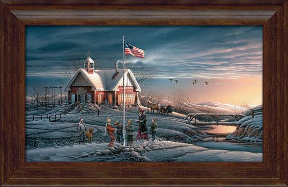 Terry Redlin Fine Art Open Edition Canvas Giclee:"America! America! - Framed"